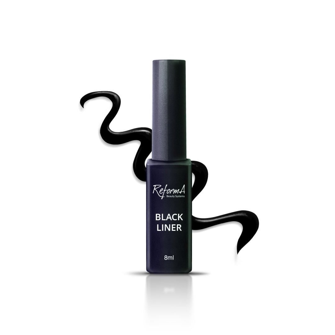 Black Liner, czarny liner do paznokci, 8 ml