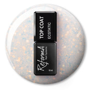 Opalizujący, brokatowy, wielokolorowy top hybrydowy no wipe - Ecstatic Top, 10 ml