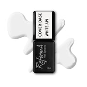 Kauczukowa, budujaca, mleczna, biała, śnieżna, cover baza hybrydowa- White API, biała, kremowa, baza do paznokci, 10 ml