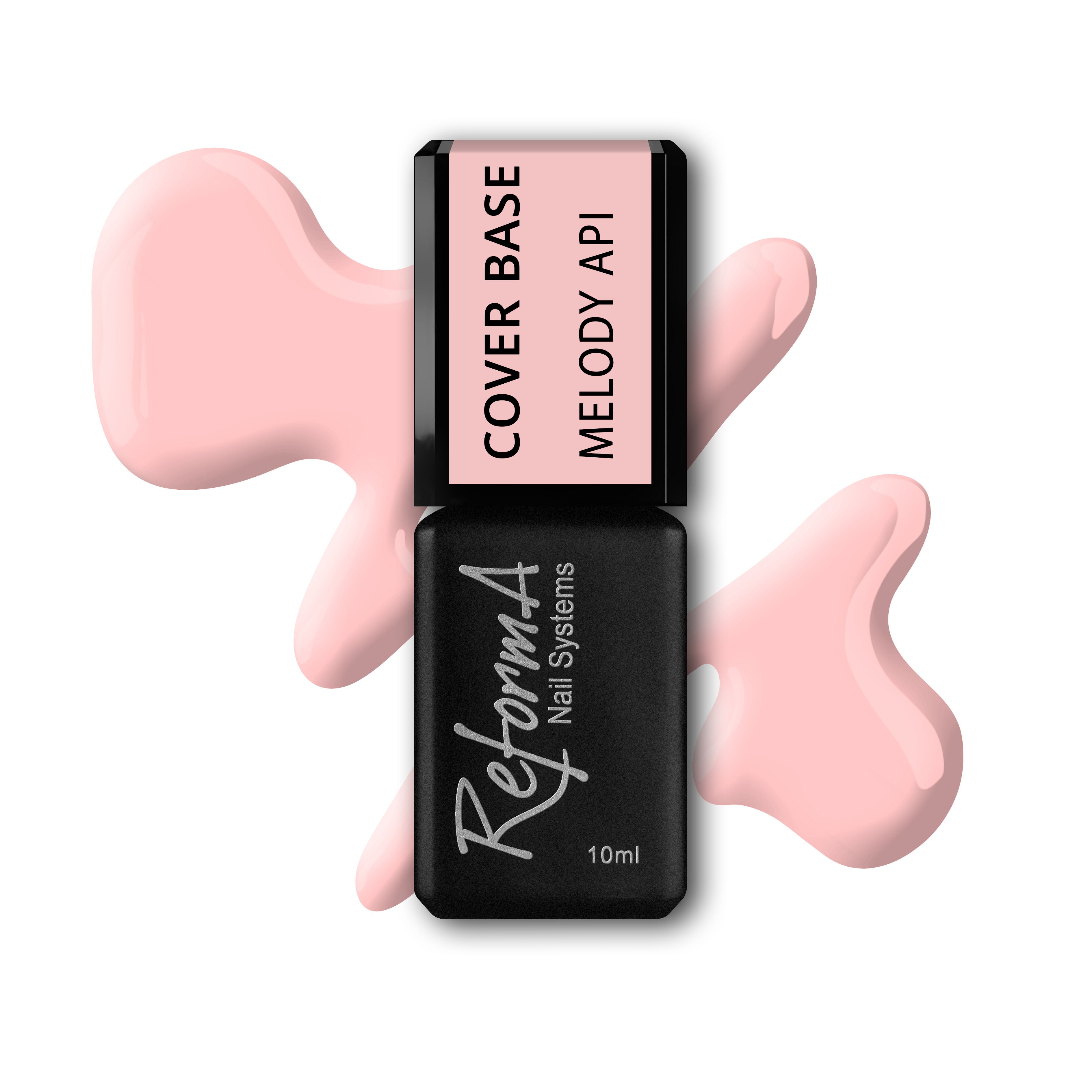 Kauczukowa, budująca, naturalna, różowa, cielista, różana baza hybrydowa - Melody API, 10 ml