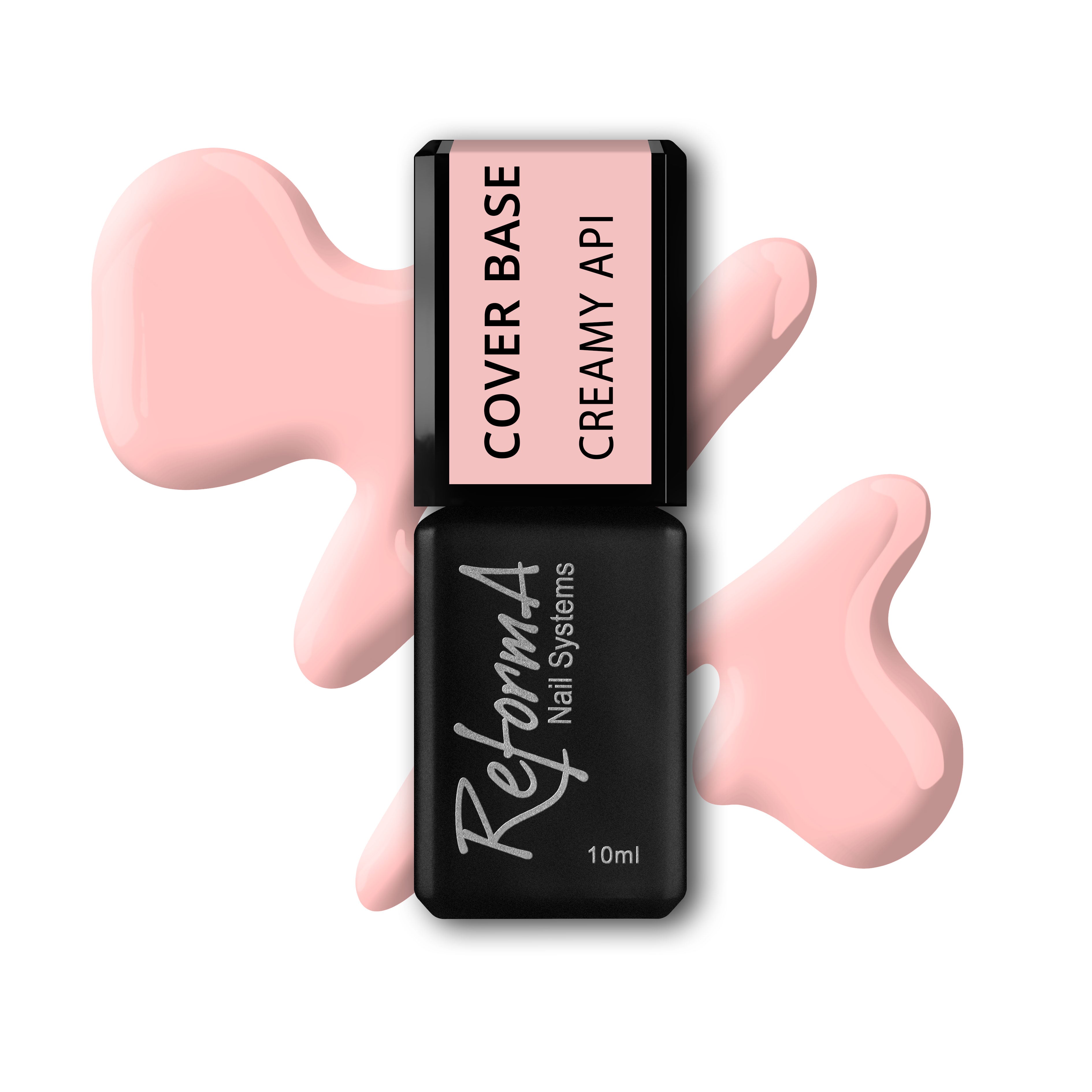 Kauczukowa, budujaca, kremowa, cielista, naturalna baza hybrydowa - Creamy API, 10 ml