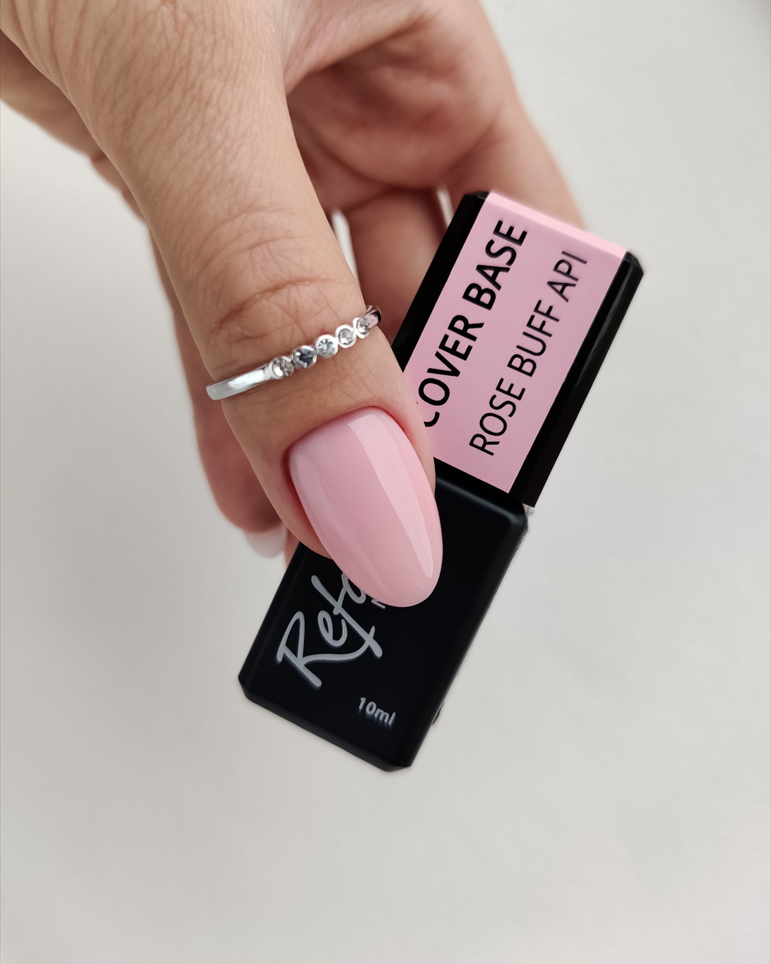 Kauczukowa, budująca, różowa, kryjąca, różana baza hybrydowa - Rose Buff API, 10 ml