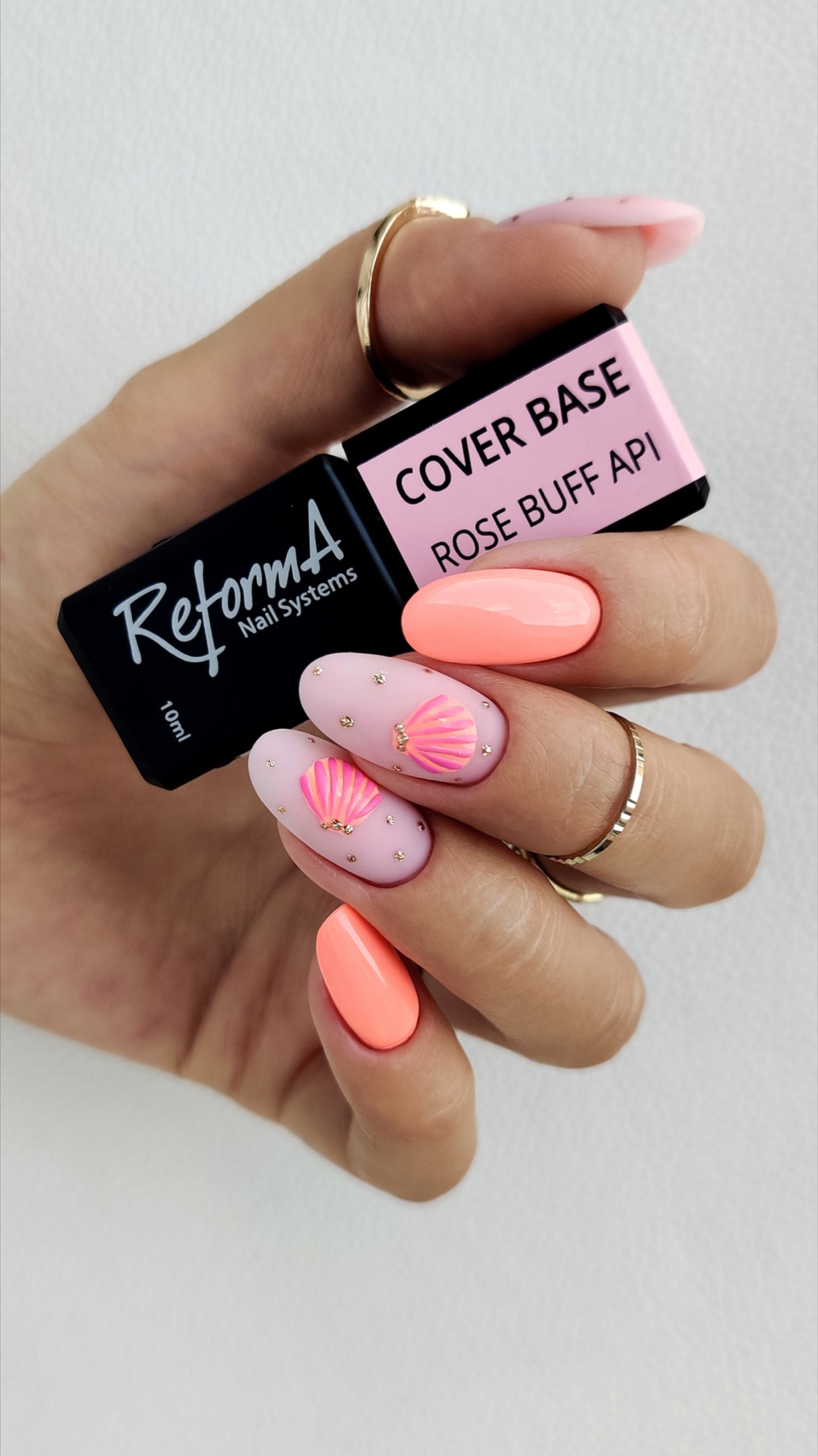 Kauczukowa, budująca, różowa, kryjąca, różana baza hybrydowa - Rose Buff API, 10 ml