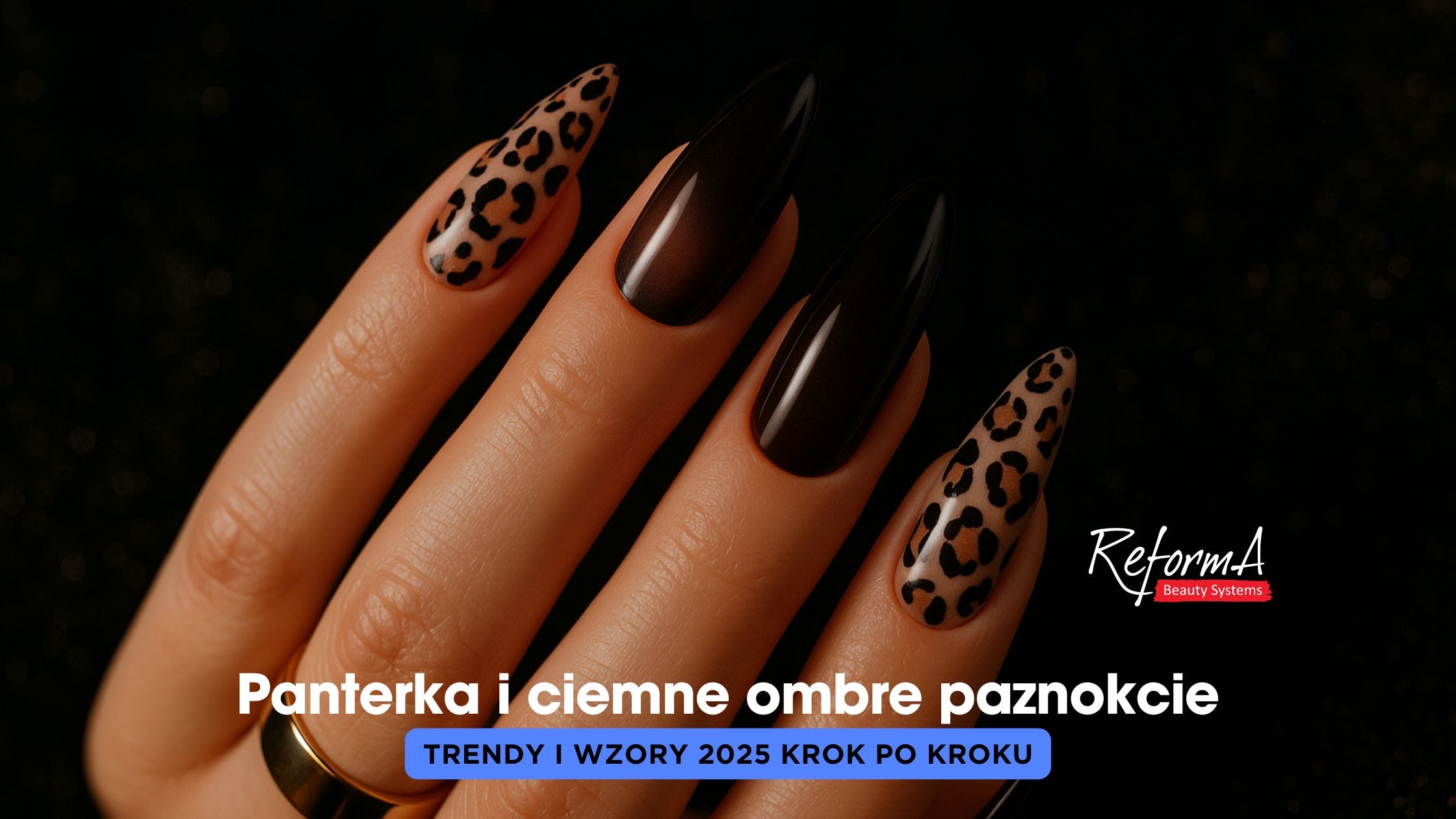 Panterka i ciemne ombre paznokcie – trendy i wzory 2025 krok po kroku