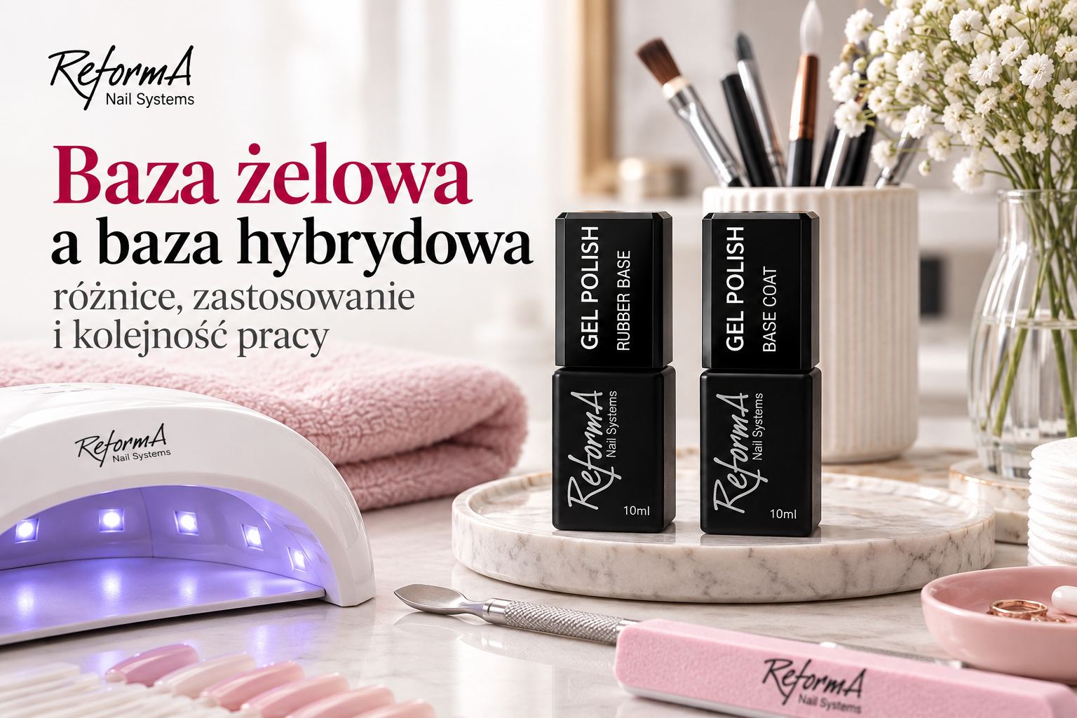Baza żelowa a baza hybrydowa - różnice, zastosowanie i kolejność pracy