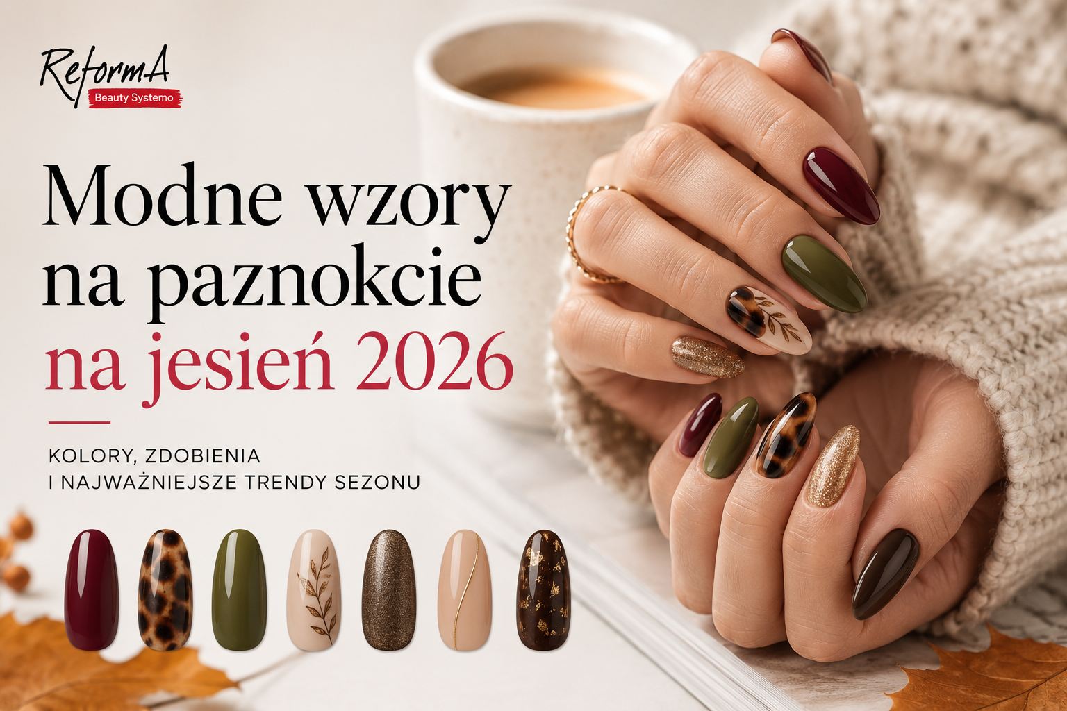 Modne paznokcie jesień 2026 - wzory, kolory i trendy w manicure