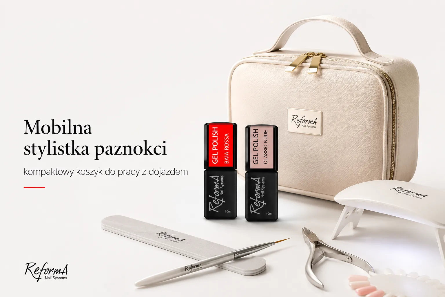 Mobilna stylistka paznokci: kompaktowy koszyk do pracy z dojazdem