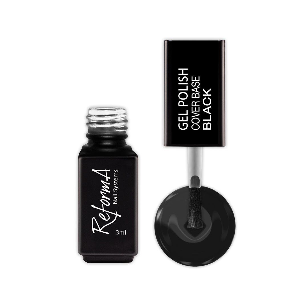 Czarna, budująca, kauczukowa, trwała baza hybrydowa - Black, 3 ml