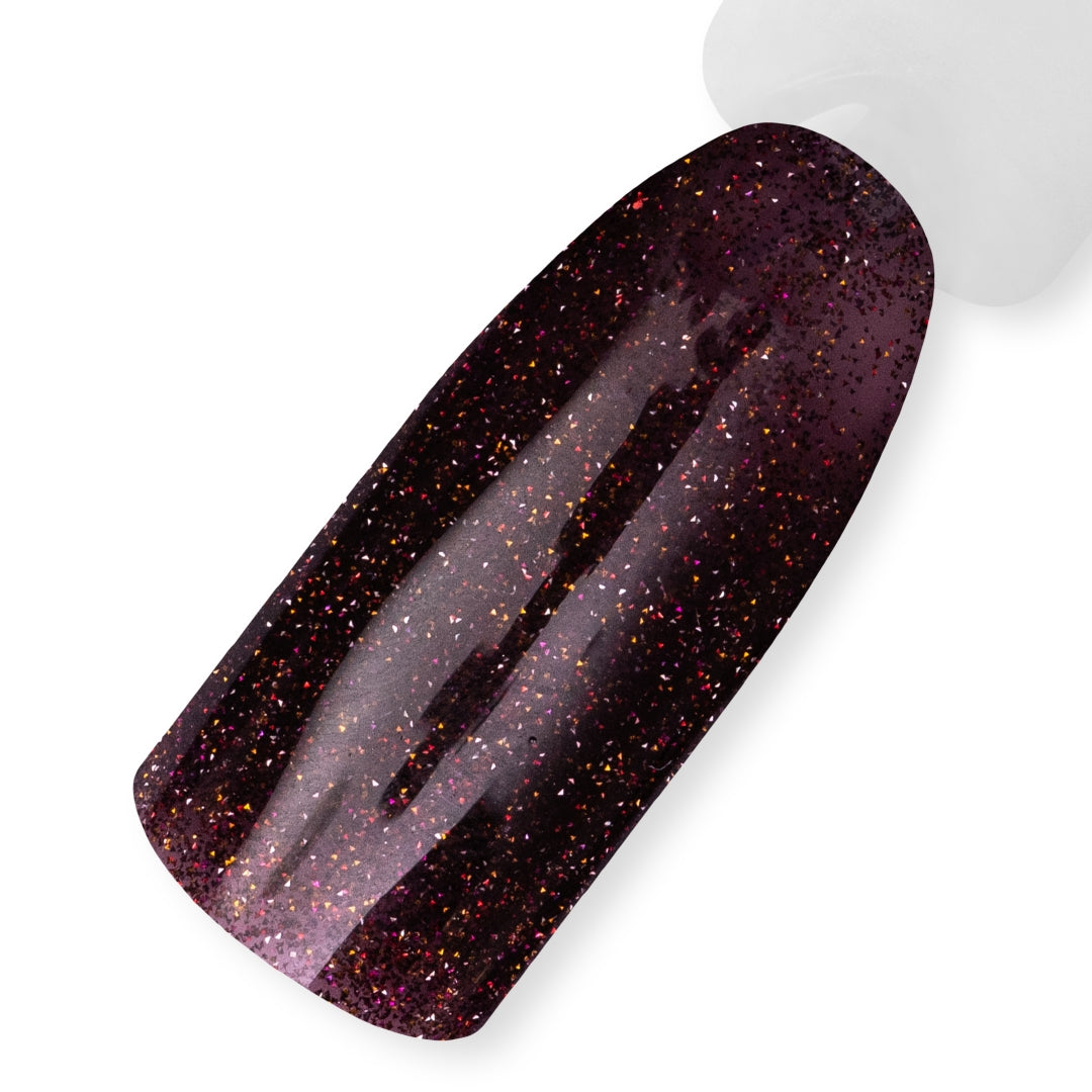 Żel w pędzelku, do szybkiego uzupełniania, burgundowy, brokatowy, flash, kolorowy żel w butelceLiquid Gel - Supernova Swirl, 10 ml