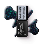 Flashowa, błyszcząca, szmaragdowa, granatowa baza hybrydowa z folią i brokatem - Radiant Rainbow, 10 ml