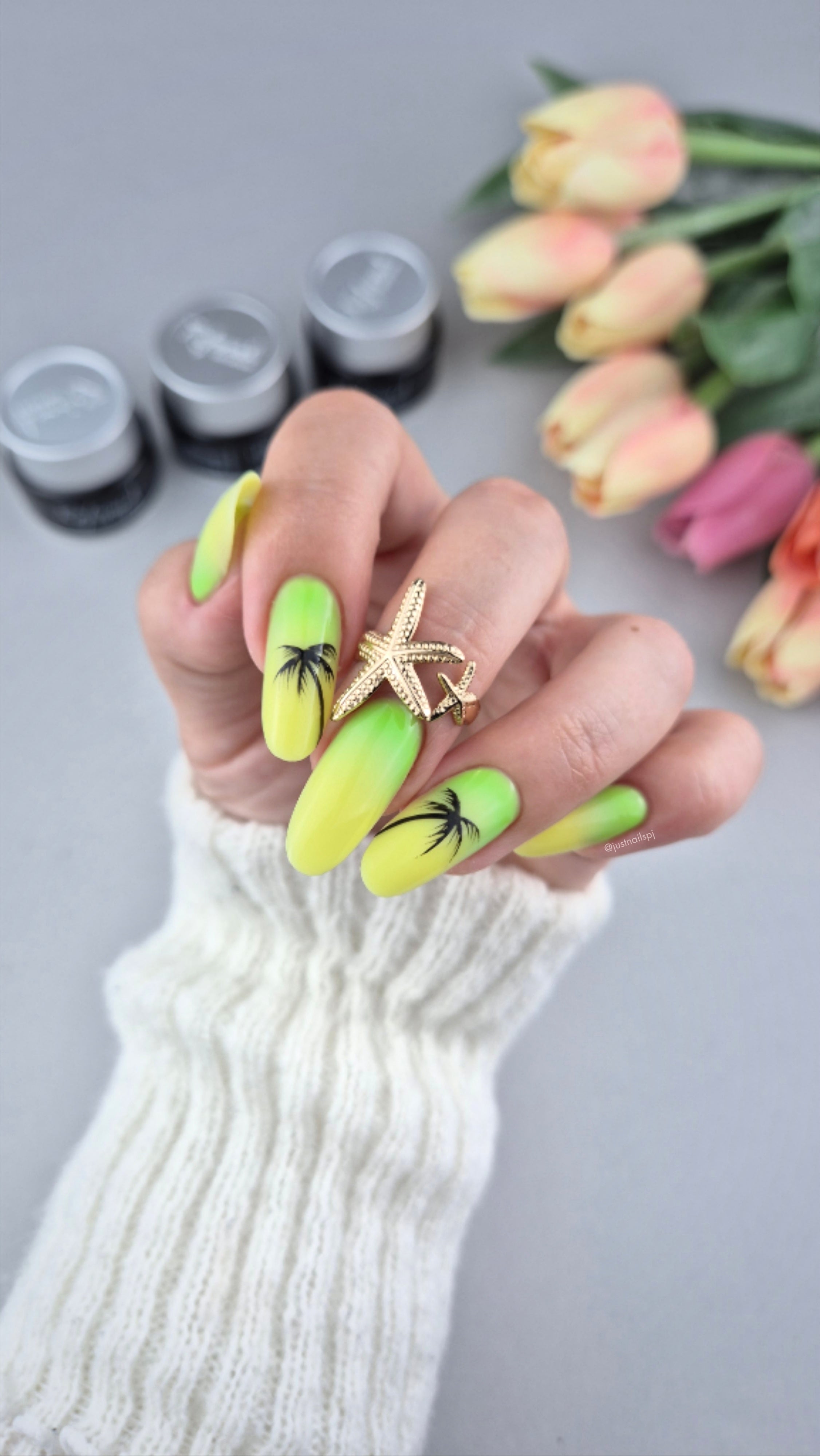 Żel w pędzelku, do szybkiego uzupełniania, zielony, neonowy, jaskrawy, kolorowy żel w butelce Liquid Gel - Neon Lime, 10 ml