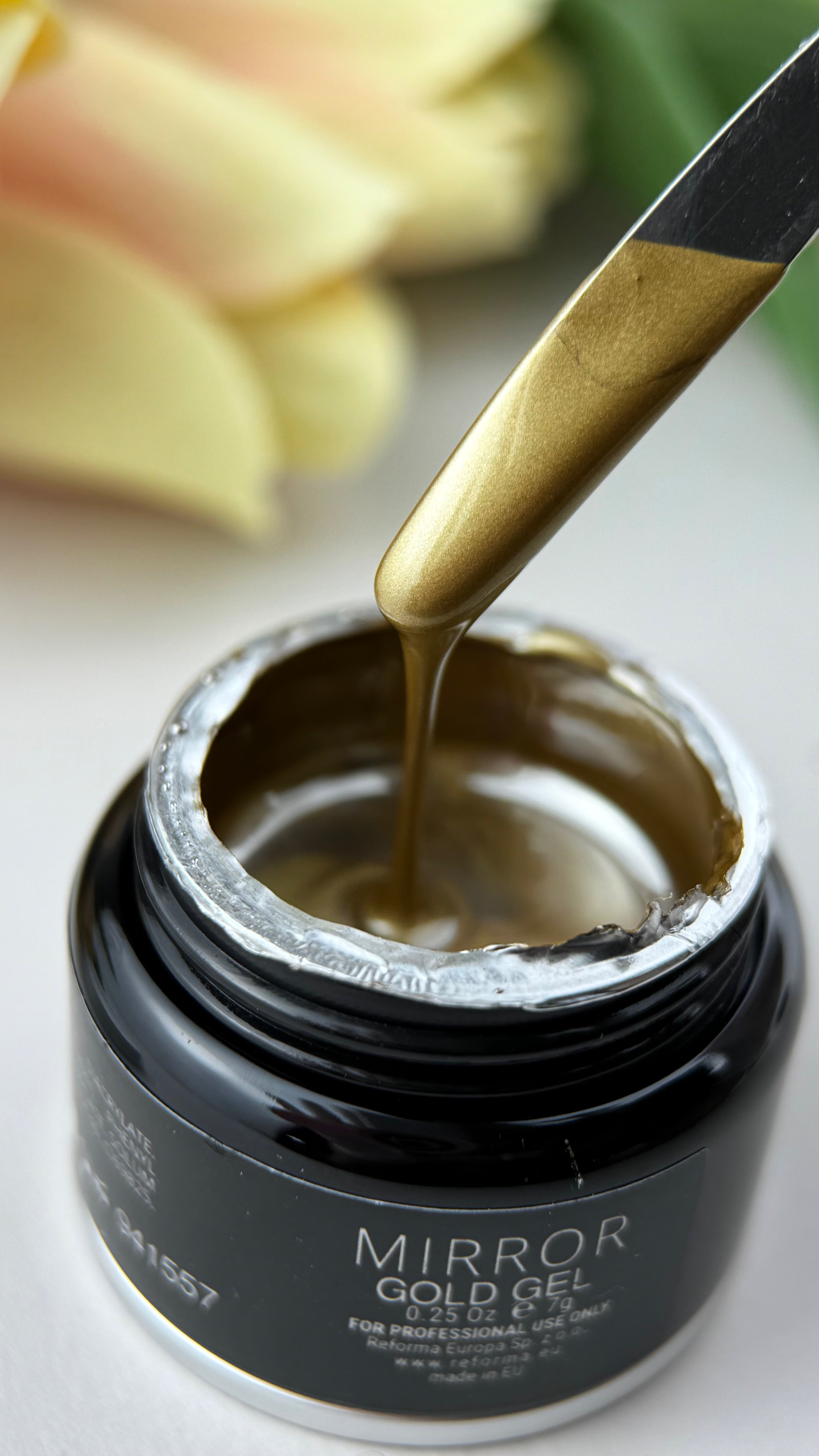Metallic Gel, srebrny, lustrzany żel do paznokci, 7 g