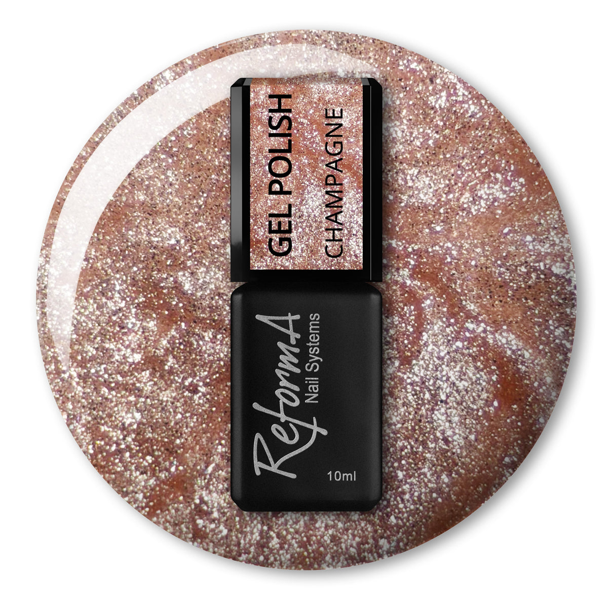 Lakier hybrydowy Cat Eye Champagne, 10 ml - półprzezroczysty odcień szampana, kolekcja WATER CAT EYE ReformA