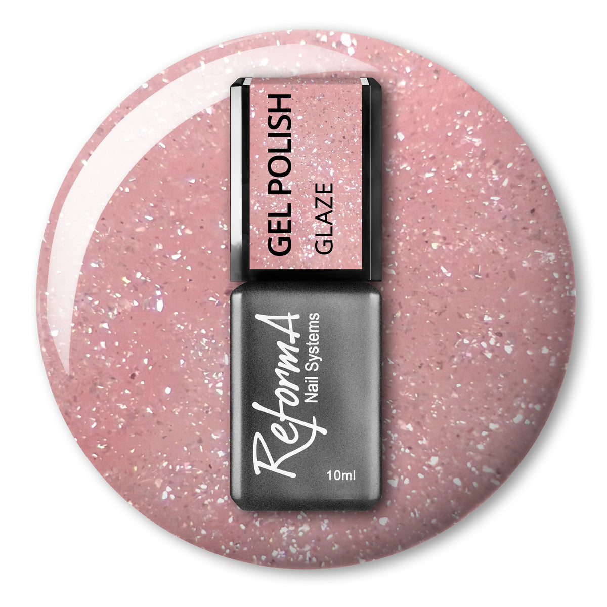 Lakier hybrydowy One Step Glaze, 10 ml - mleczno-różowy, ciepły podton, buteleczka, kolekcja CLEAN GIRL ReformA