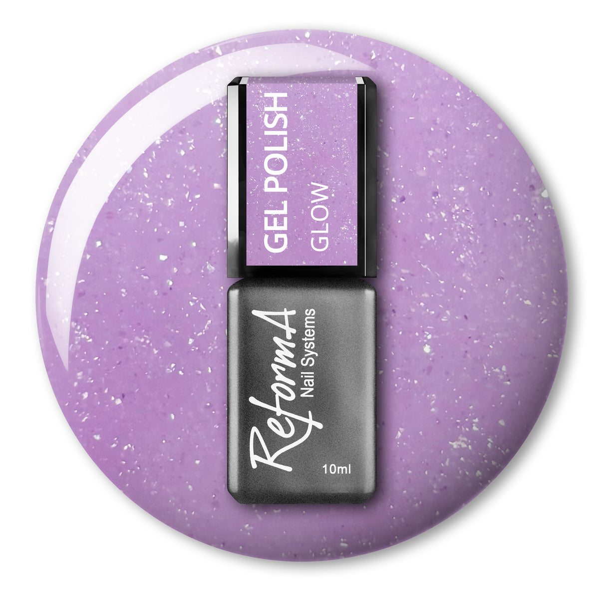 Lakier hybrydowy One Step Glow, 10 ml - jasny liliowy, chłodny podton, buteleczka, kolekcja CLEAN GIRL ReformA