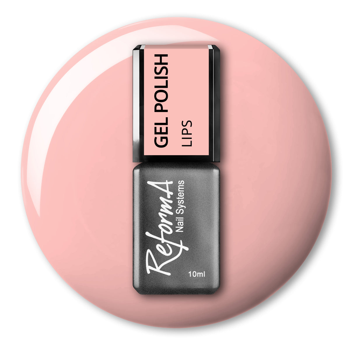 Lakier hybrydowy One Step Lips, 10 ml - jasny brudnoróżowy nude, ciepły podton, buteleczka, kolekcja CLEAN GIRL ReformA