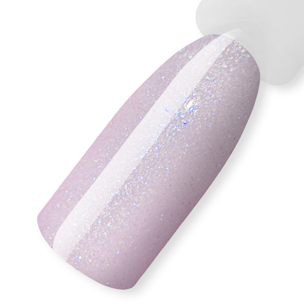 Lakier hybrydowy One Step Glow, 10 ml - jasny liliowy, chłodny podton, swatch na tipsie, kolekcja CLEAN GIRL ReformA