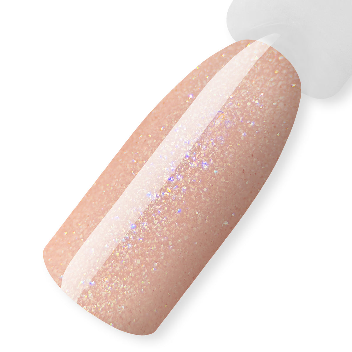 Lakier hybrydowy One Step Spark, 10 ml - brzoskwiniowo-beżowy, ciepły podton, swatch na tipsie, kolekcja CLEAN GIRL ReformA